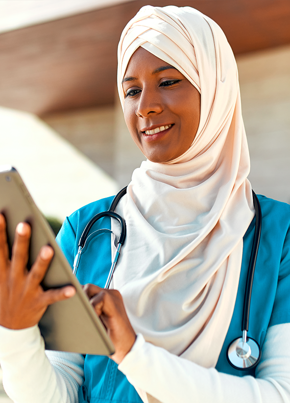 Doctor holding a tablet